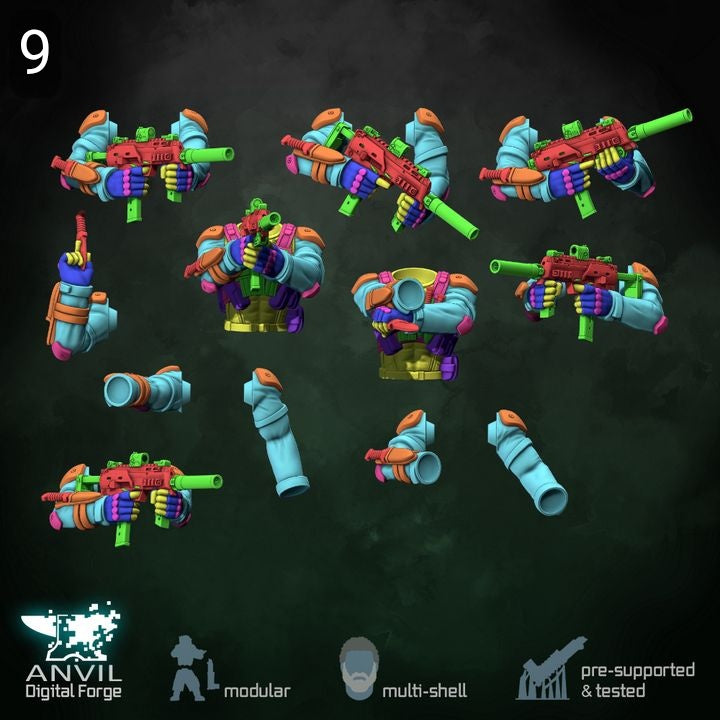 Anvil HiTech Sneaking Suits 28/32mm 3D Resin Miniatures Modular