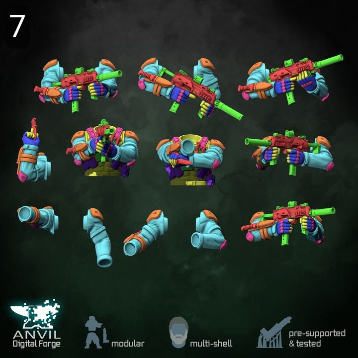 Anvil HiTech Sneaking Suits 28/32mm 3D Resin Miniatures Modular