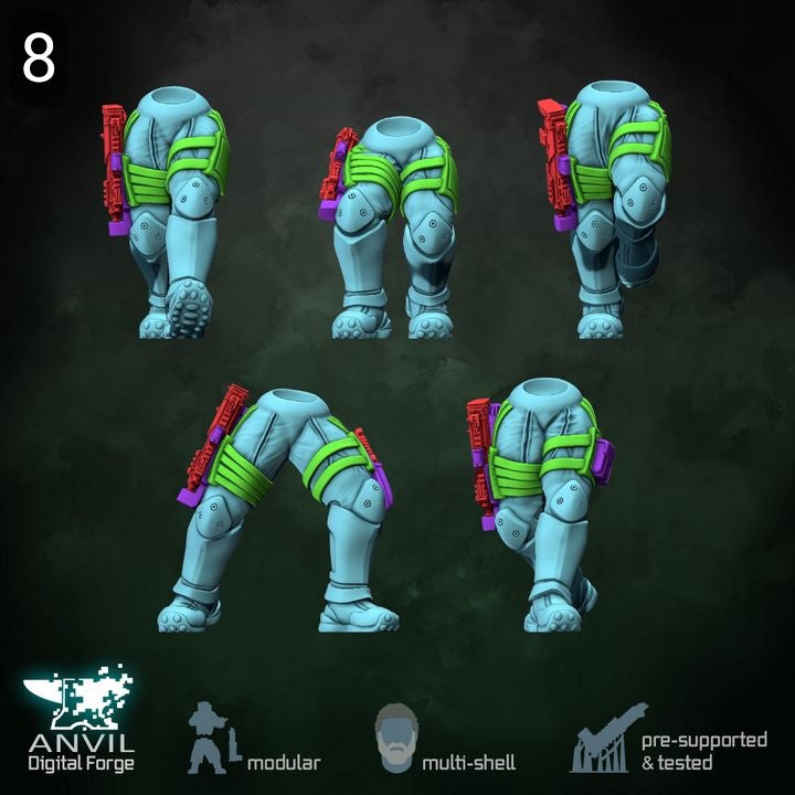 Anvil HiTech Sneaking Suits 28/32mm 3D Resin Miniatures Modular