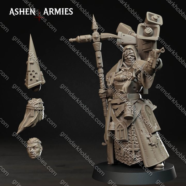 Ashen Armies Bleeding Procession War Prophet  – 32mm Ready-to-Ship 3D Printed Resin Miniature