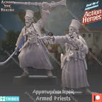 Across the Realms Armed Priests – 32mm Ready-to-Ship 3D Printed Resin Model Kit