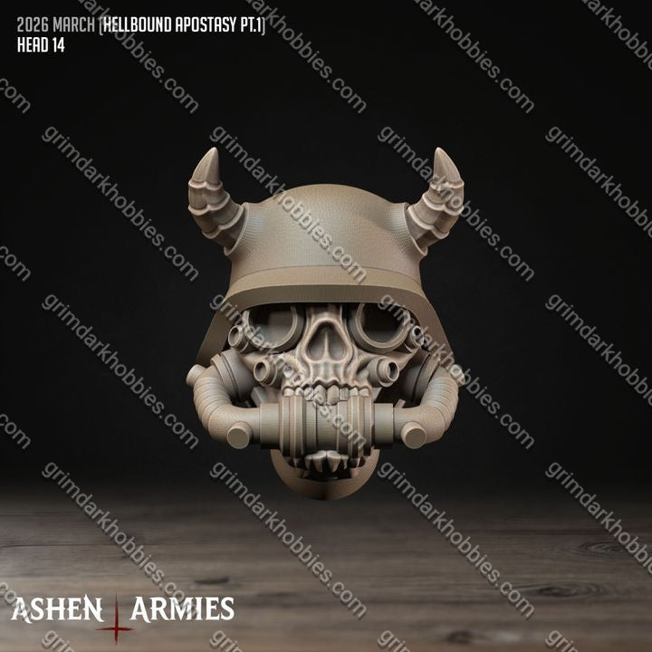 Ashen Armies Hellbound Apostasy Modular Heads – 32mm Ready-to-Ship 3D Printed Resin Miniatures