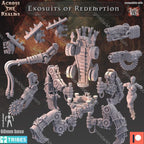 Across the Realms Exosuits of Redemption – 32mm 3D Printed Resin Miniature Kit / Model Kit