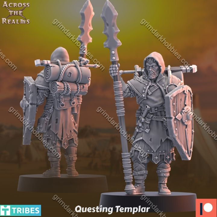 Across the Realms Questing Templar – 32mm 3D Printed Resin Miniature Kit / Model Kit