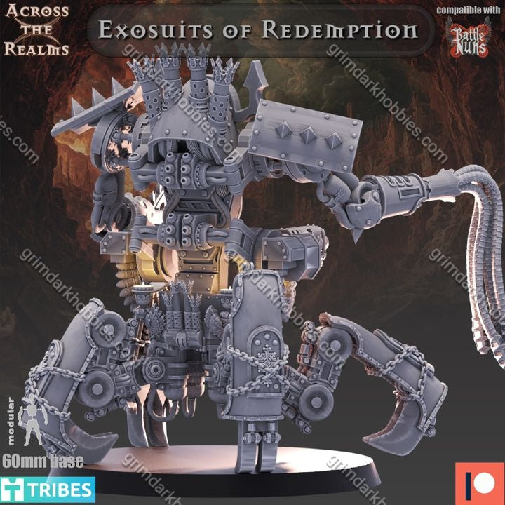 Across the Realms Exosuits of Redemption – 32mm 3D Printed Resin Miniature Kit / Model Kit