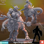 Across the Realms Ogre Dragoness Pack – 32mm 3D Printed Resin Miniature Kit / Model Kit