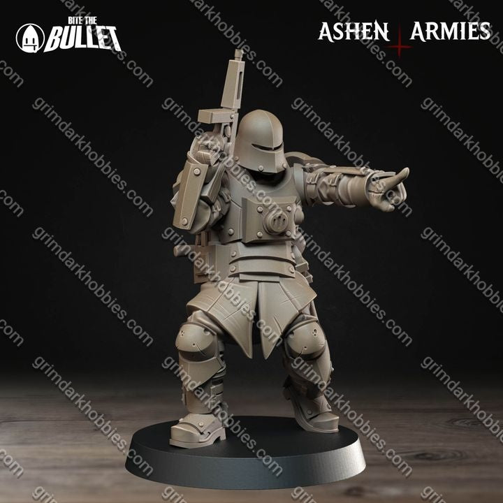 Ashen Armies Sanctified Legion Combat Combat Engineer
 – 32mm Ready-to-Ship 3D Printed Resin Miniature
