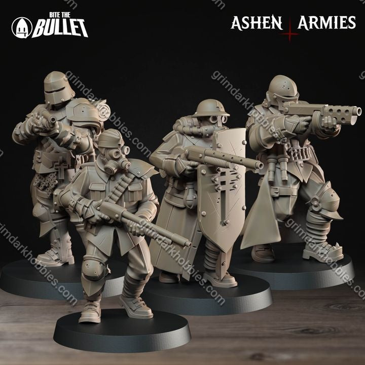 Ashen Armies Sanctified Legion Yeomen (4 Models)
 – 32mm Ready-to-Ship 3D Printed Resin Miniature