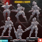 Across the Realms Traitor Pin-Ups w/ Rifles – 32mm 3D Printed Resin Miniature Kit / Model Kit