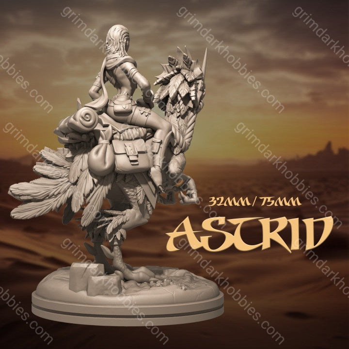 Dungeons & Maidens Astrid on Mount 32/75mm 3D Resin Miniature