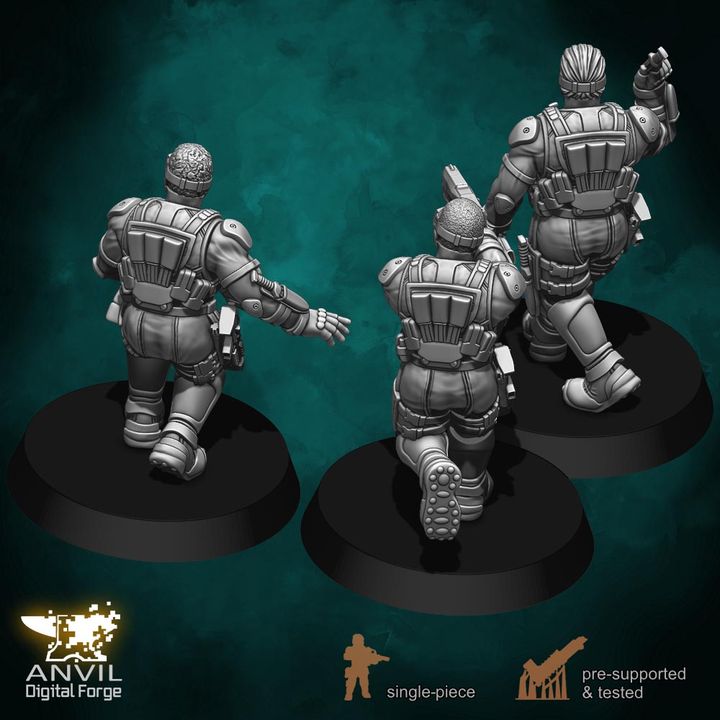 Anvil HiTech Sneaking Suits 28/32mm 3D Resin Miniatures Single-Piece