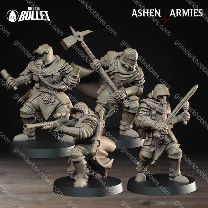 Ashen Armies Sanctified Legion Shocktroopers (4 Models)
 – 32mm Ready-to-Ship 3D Printed Resin Miniatures