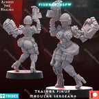 Across the Realms Traitor Pinups Modular Sergeant – 32mm 3D Printed Resin Miniature Kit / Model Kit
