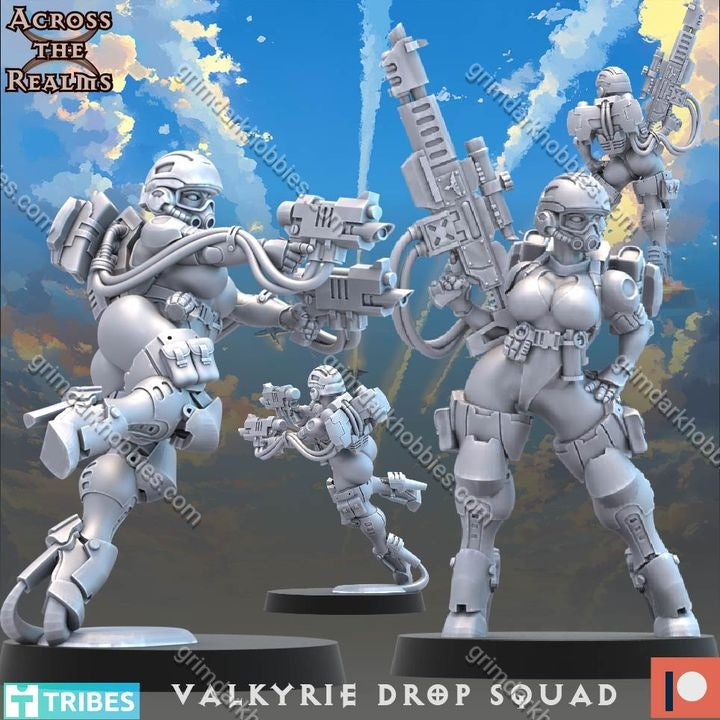 Across the Realms Valkyrie Drop Squad – 32mm Ready-to-Ship 3D Printed Resin Model Kit