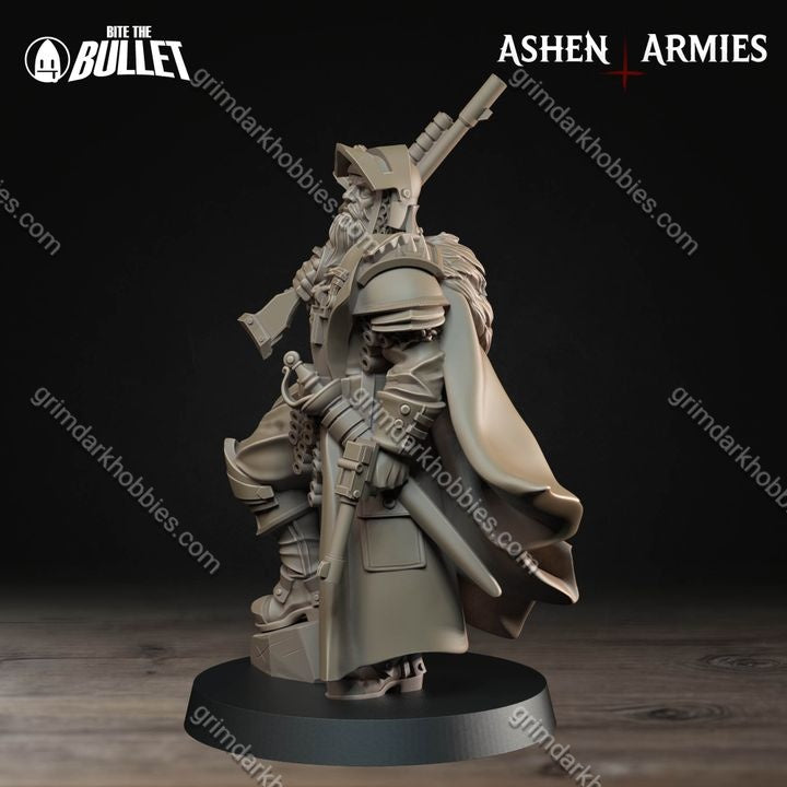 Ashen Armies Sanctified Legion Lieutenant – 32mm Ready-to-Ship 3D Printed Resin Miniature