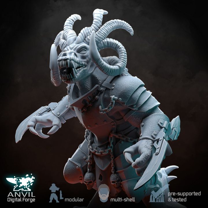Anvil Siege Breaker Demon 28/32mm 3D Resin Miniatures Modular