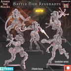 Across the Realms Battle Nun Revenants – 32mm 3D Printed Resin Miniature Kit / Model Kit