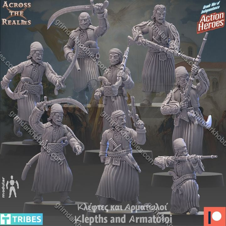 Across the Realms Klefts and Armatoloi – 32mm Ready-to-Ship 3D Printed Resin Model Kit