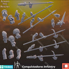 Across the Realms Modular Conquistadores Infantry – 32mm 3D Printed Resin Miniature Kit / Model Kit