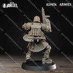 Ashen Armies Sanctified Legion Combat Combat Engineer
 – 32mm Ready-to-Ship 3D Printed Resin Miniature