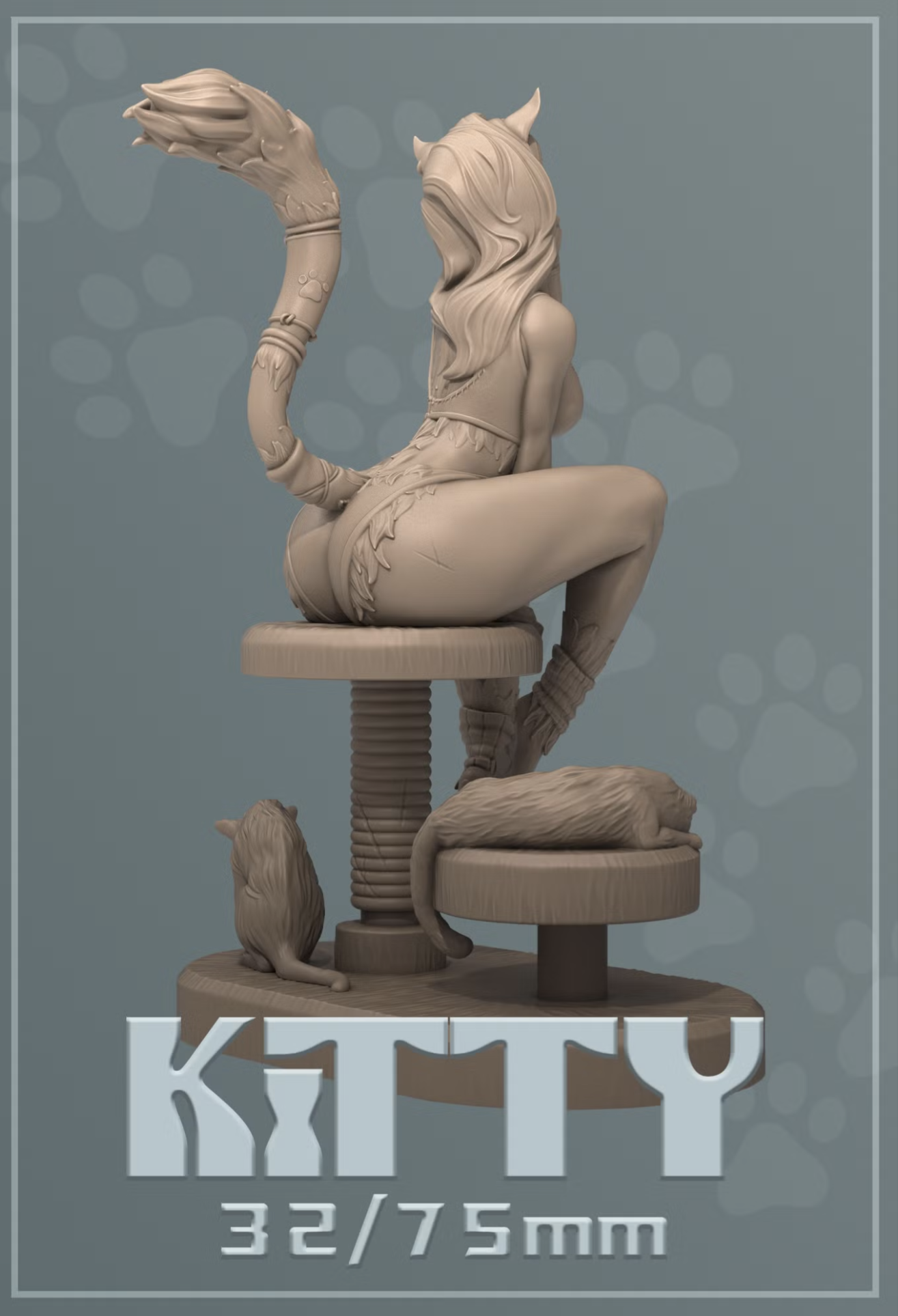 Dungeons & Maidens Kitten 32/75mm 3D Resin Miniature
