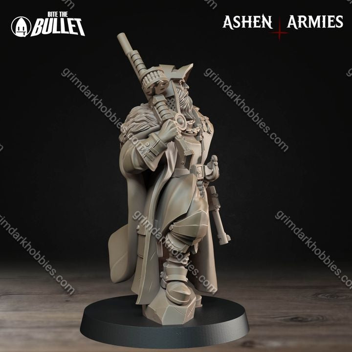Ashen Armies Sanctified Legion Lieutenant – 32mm Ready-to-Ship 3D Printed Resin Miniature