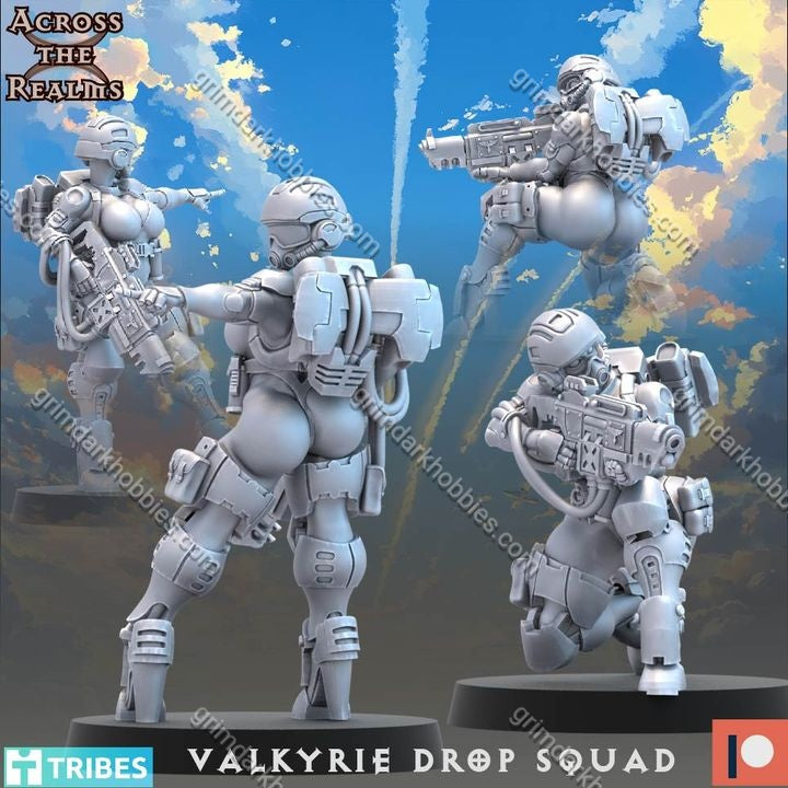 Across the Realms Valkyrie Drop Squad – 32mm Ready-to-Ship 3D Printed Resin Model Kit