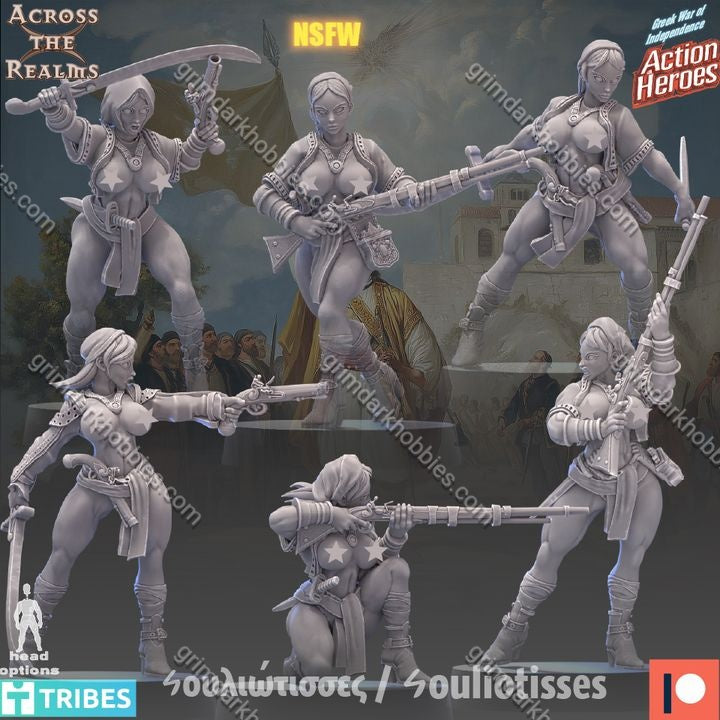Across the Realms Souliotisses – 32mm 3D Printed Resin Miniature Kit / Model Kit
