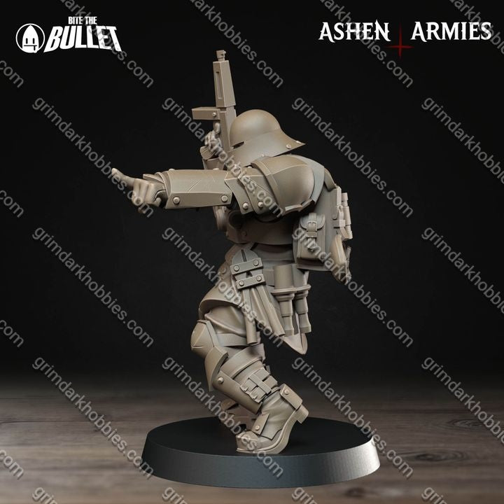 Ashen Armies Sanctified Legion Combat Combat Engineer
 – 32mm Ready-to-Ship 3D Printed Resin Miniature