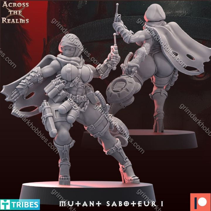 Across the Realms Mutant Saboteur 1 – 32mm 3D Printed Resin Miniature Kit / Model Kit