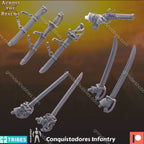 Across the Realms Modular Conquistadores Infantry – 32mm 3D Printed Resin Miniature Kit / Model Kit