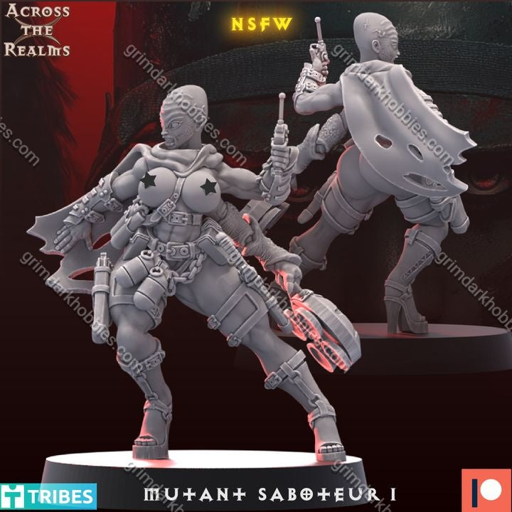 Across the Realms Mutant Saboteur 1 – 32mm 3D Printed Resin Miniature Kit / Model Kit