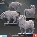 Across the Realms Rams – 32mm Ready-to-Ship 3D Printed Resin Model Kit
