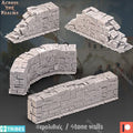 Stone walls and arches for tabletop gaming, with 'Across the Realms' branding.