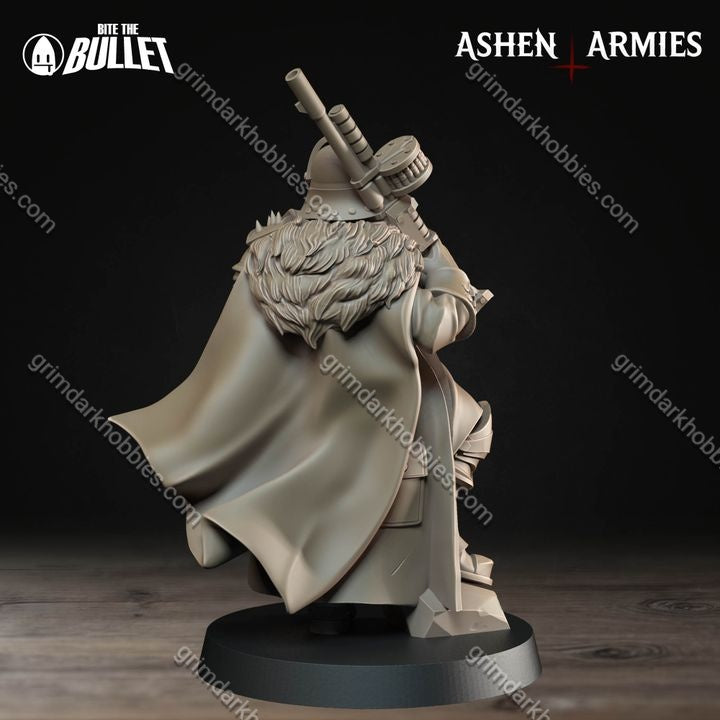 Ashen Armies Sanctified Legion Lieutenant – 32mm Ready-to-Ship 3D Printed Resin Miniature