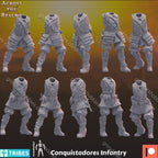 Across the Realms Modular Conquistadores Infantry – 32mm 3D Printed Resin Miniature Kit / Model Kit