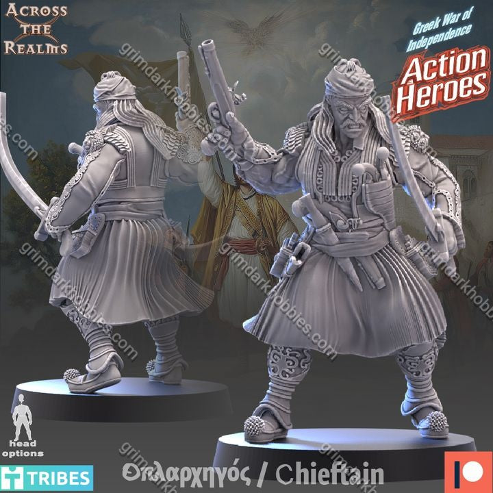 Across the Realms Chieftain – 32mm 3D Printed Resin Miniature Kit / Model Kit