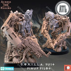Across the Realms Gorilla Suit & Pilot – 32mm Ready-to-Ship 3D Printed Resin Model Kit
