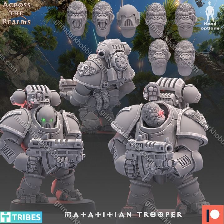 Across the Realms Mitatitain Trooper – 32mm 3D Printed Resin Miniature Kit / Model Kit