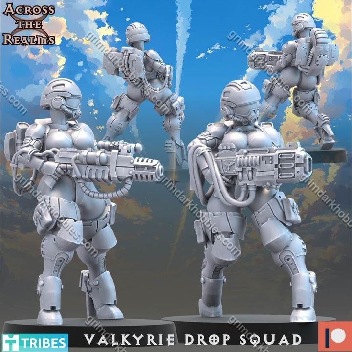 Across the Realms Valkyrie Drop Squad – 32mm Ready-to-Ship 3D Printed Resin Model Kit