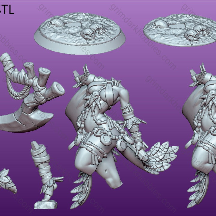 Gaz Minis Neyata Amazon Necromancer 32/55/75mm 3D Printed Resin Miniature