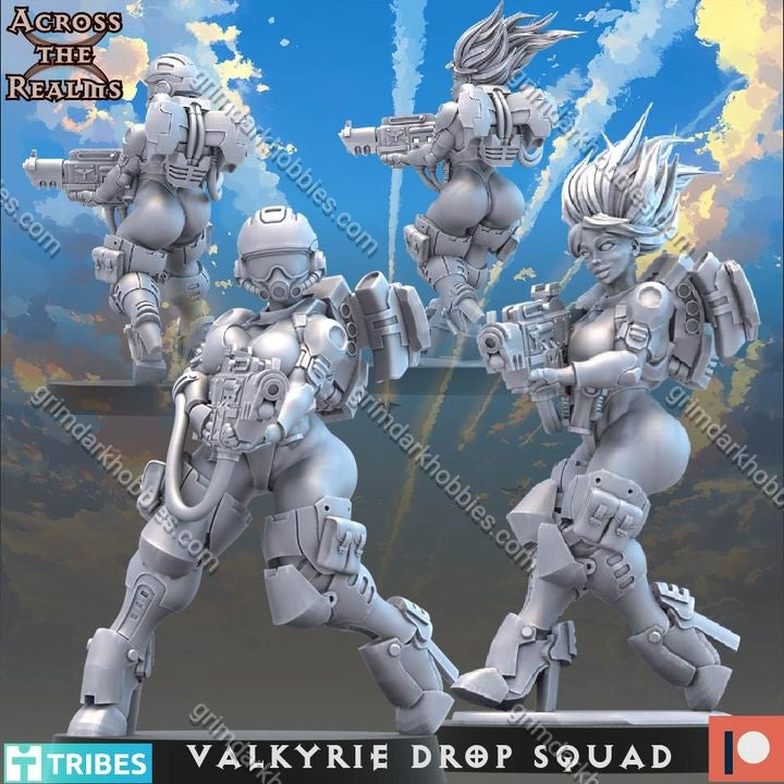 Across the Realms Valkyrie Drop Squad – 32mm Ready-to-Ship 3D Printed Resin Model Kit