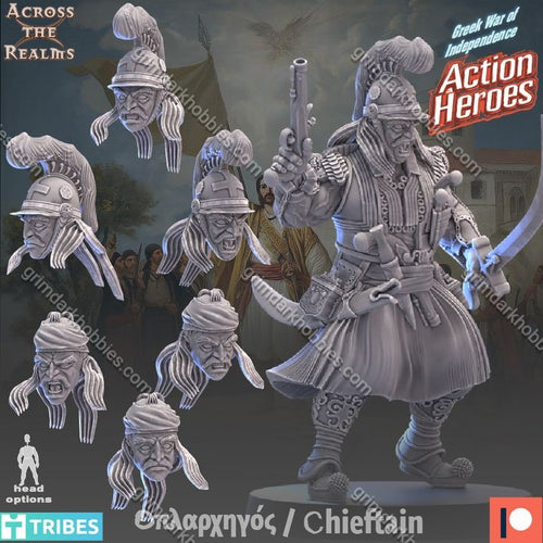 Across the Realms Chieftain – 32mm 3D Printed Resin Miniature Kit / Model Kit