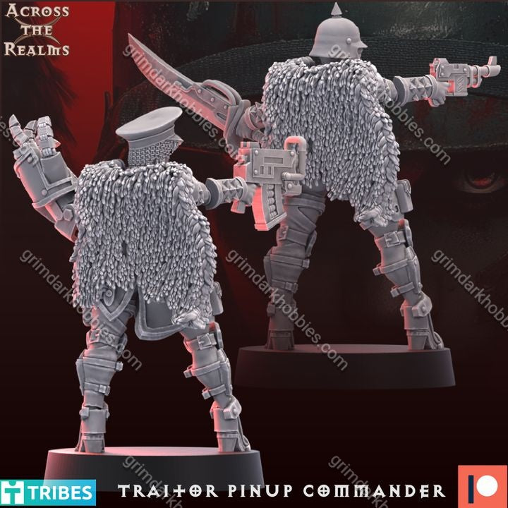 Across the Realms Traitor Pin-Up Commander – 32mm 3D Printed Resin Miniature Kit / Model Kit