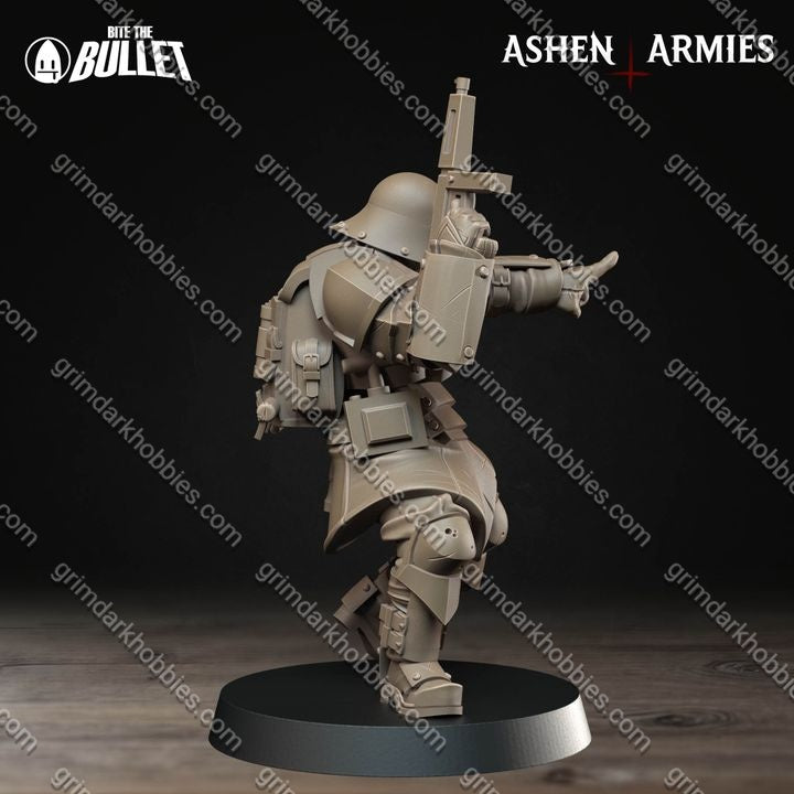 Ashen Armies Sanctified Legion Combat Combat Engineer
 – 32mm Ready-to-Ship 3D Printed Resin Miniature