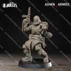 Ashen Armies Sanctified Legion Combat Combat Engineer
 – 32mm Ready-to-Ship 3D Printed Resin Miniature