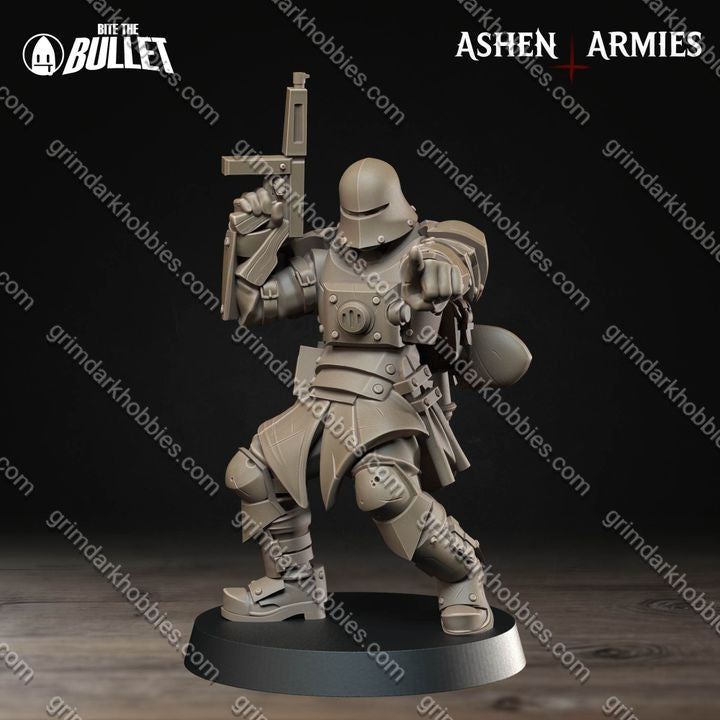 Ashen Armies Sanctified Legion Combat Combat Engineer
 – 32mm Ready-to-Ship 3D Printed Resin Miniature