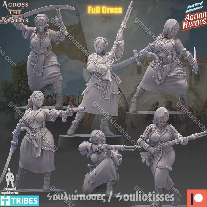 Across the Realms Souliotisses – 32mm 3D Printed Resin Miniature Kit / Model Kit