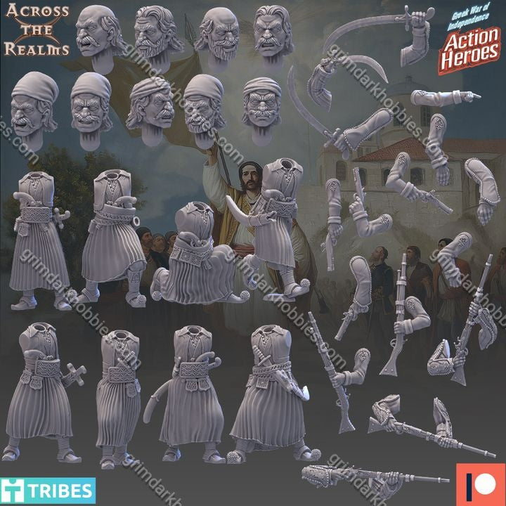 Across the Realms Klefts and Armatoloi – 32mm Ready-to-Ship 3D Printed Resin Model Kit