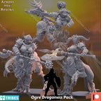 Across the Realms Ogre Dragoness Pack – 32mm 3D Printed Resin Miniature Kit / Model Kit
